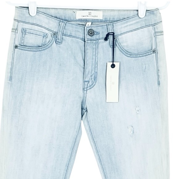 DAKOTA Collective Womens Khloe Blue Skinny Jeans Size 26 Distressed Low Rise NWD - Picture 3 of 14